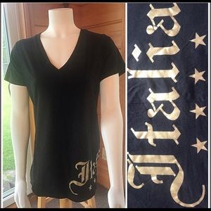 Black Italia Vneck T-shirt